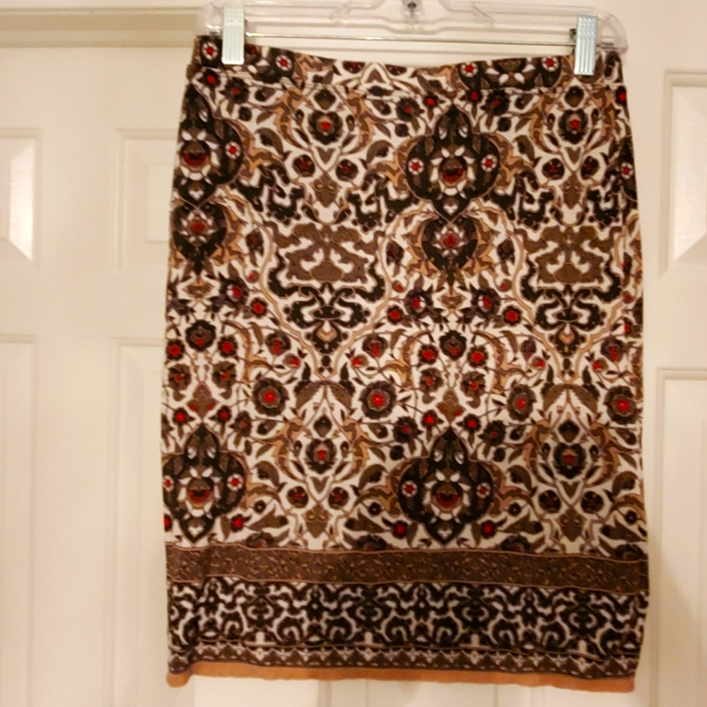 Max Studio boho paisley print stretch skirt, s